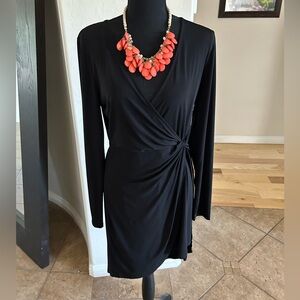 BCBG GENERATION DRESS (M); black w/ draped front